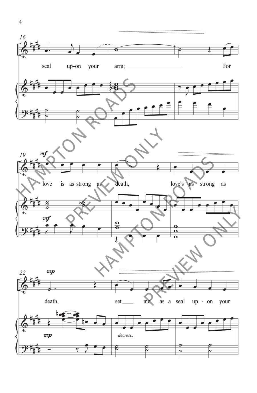 Set Me As a Seal Unison Choir scores gallery preview page 5