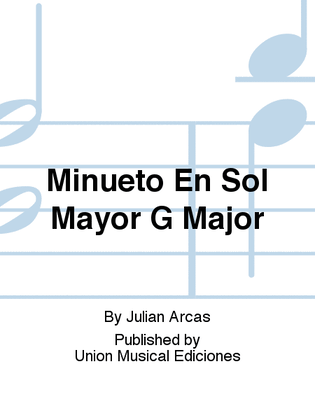 Book cover for Minueto En Sol Mayor G Major