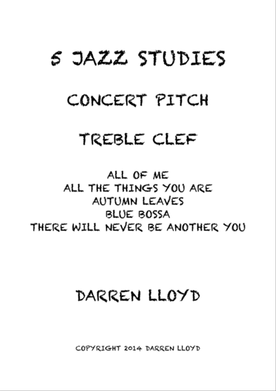 5 Intermediate jazz studies for concert pitch instruments Large Ensemble scores gallery preview page 1
