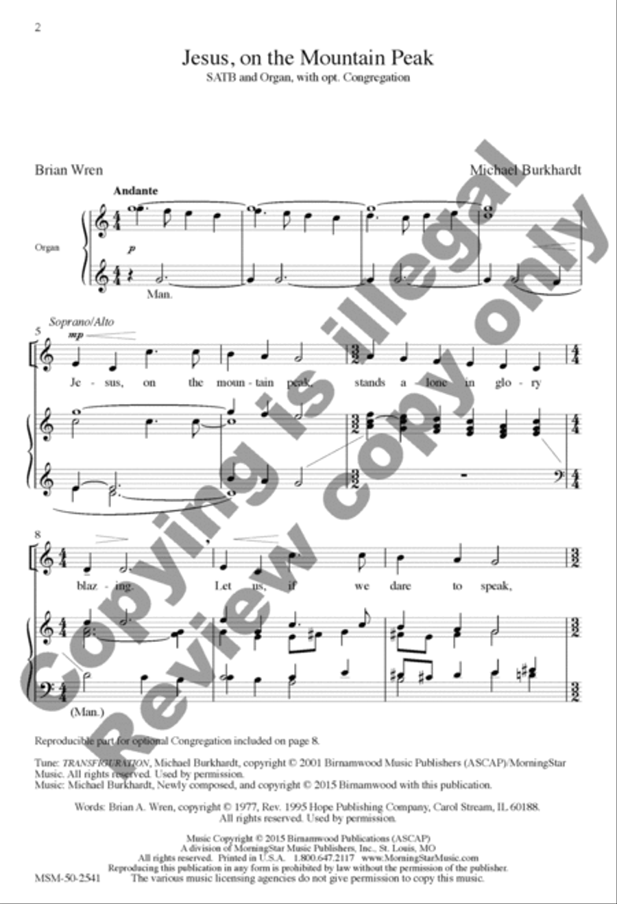 Jesus, on the Mountain Peak 4-Part scores gallery preview page 8