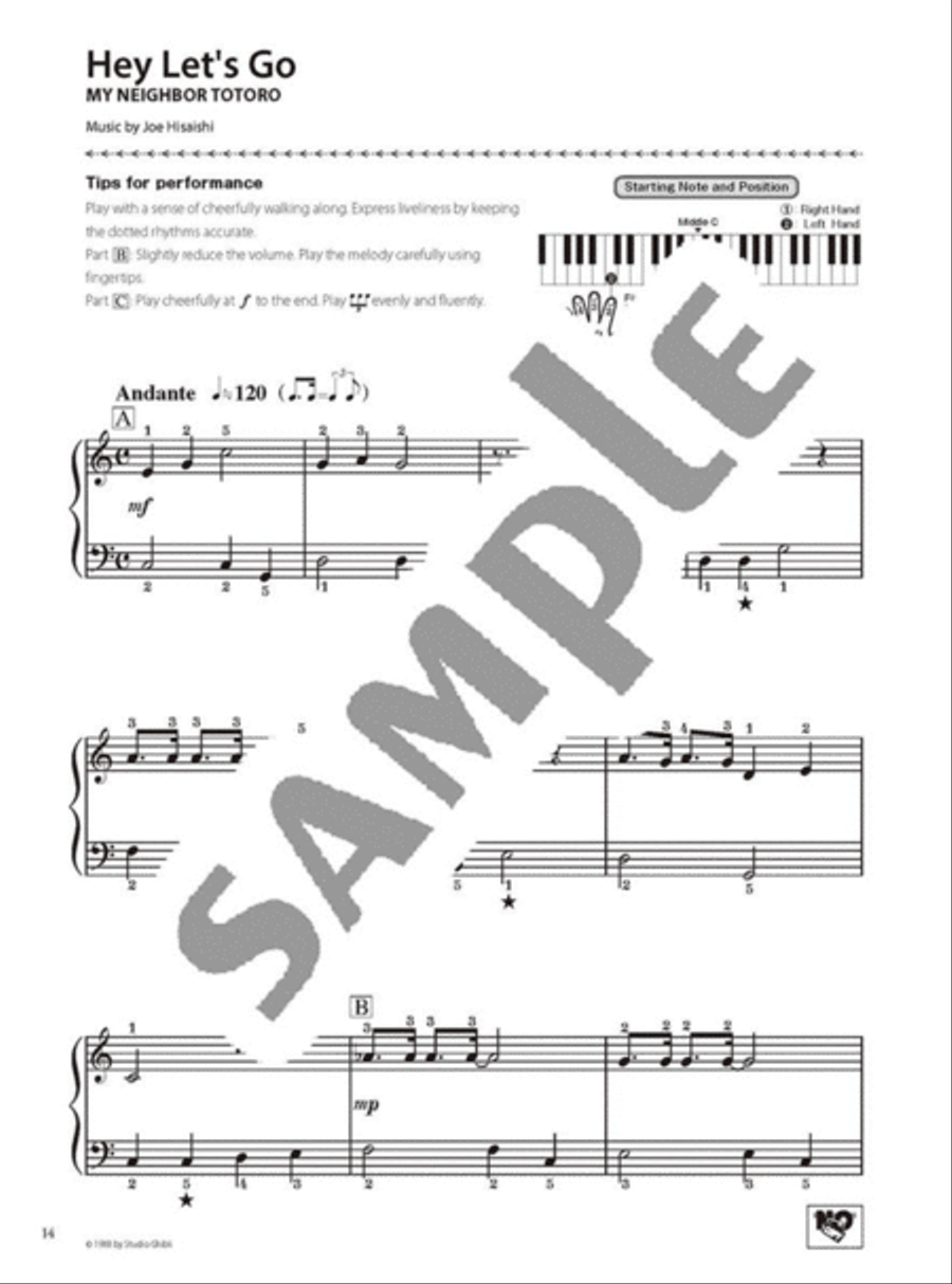 Studio Ghibli Songs in C Major - Piano Solo, Easy Level, English Version Piano Method scores gallery preview page 5