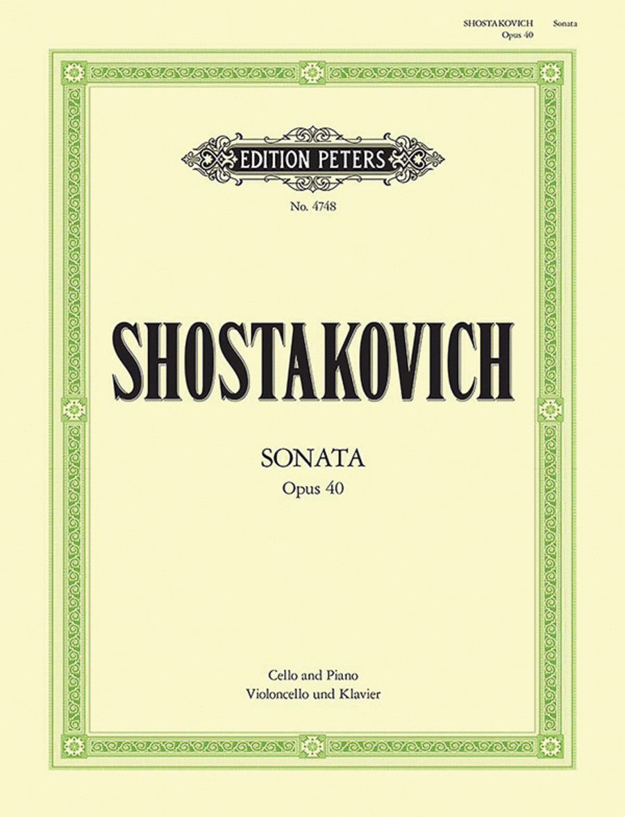 Dmitri Shostakovitch: Sonata, Op. 40 - Cello and Piano
