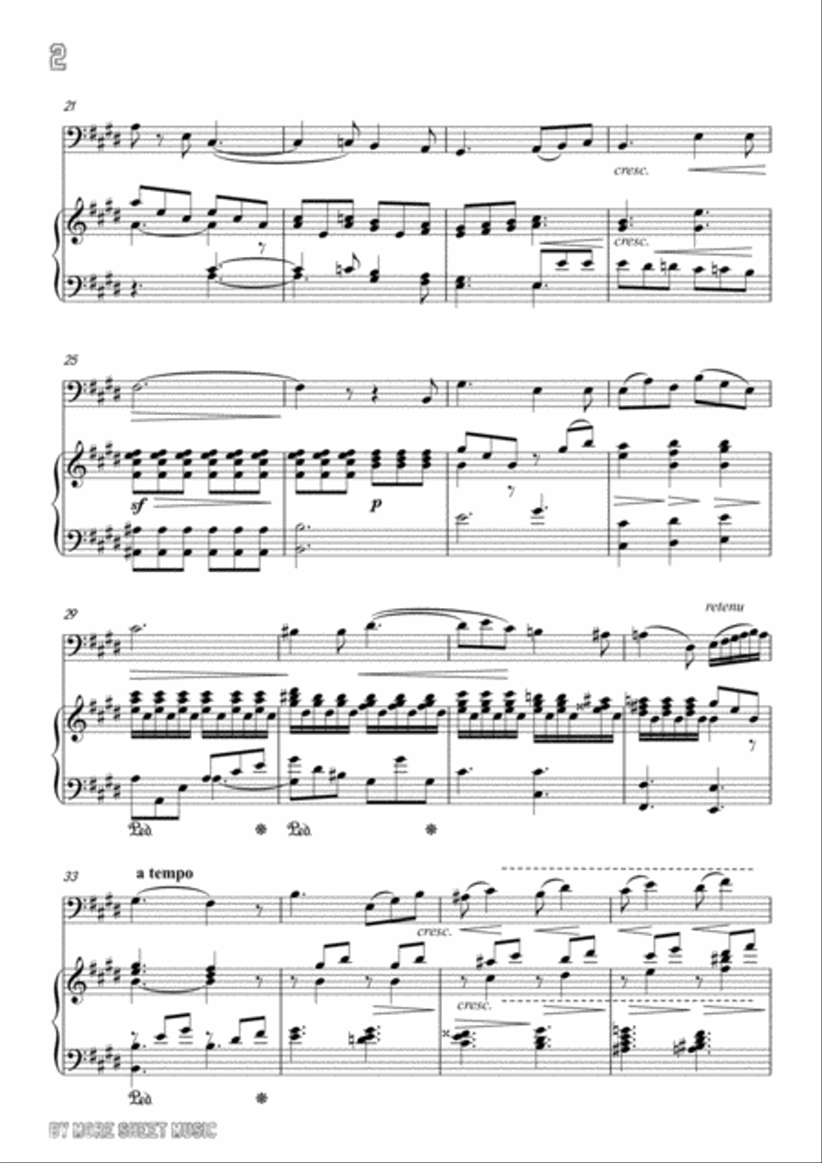 Berlioz-Le coucher du soleil,for Cello and Piano Voice scores gallery preview page 4