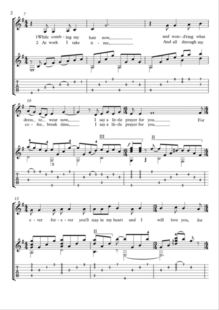 I Say A Little Prayer Electric Guitar scores gallery preview page 2