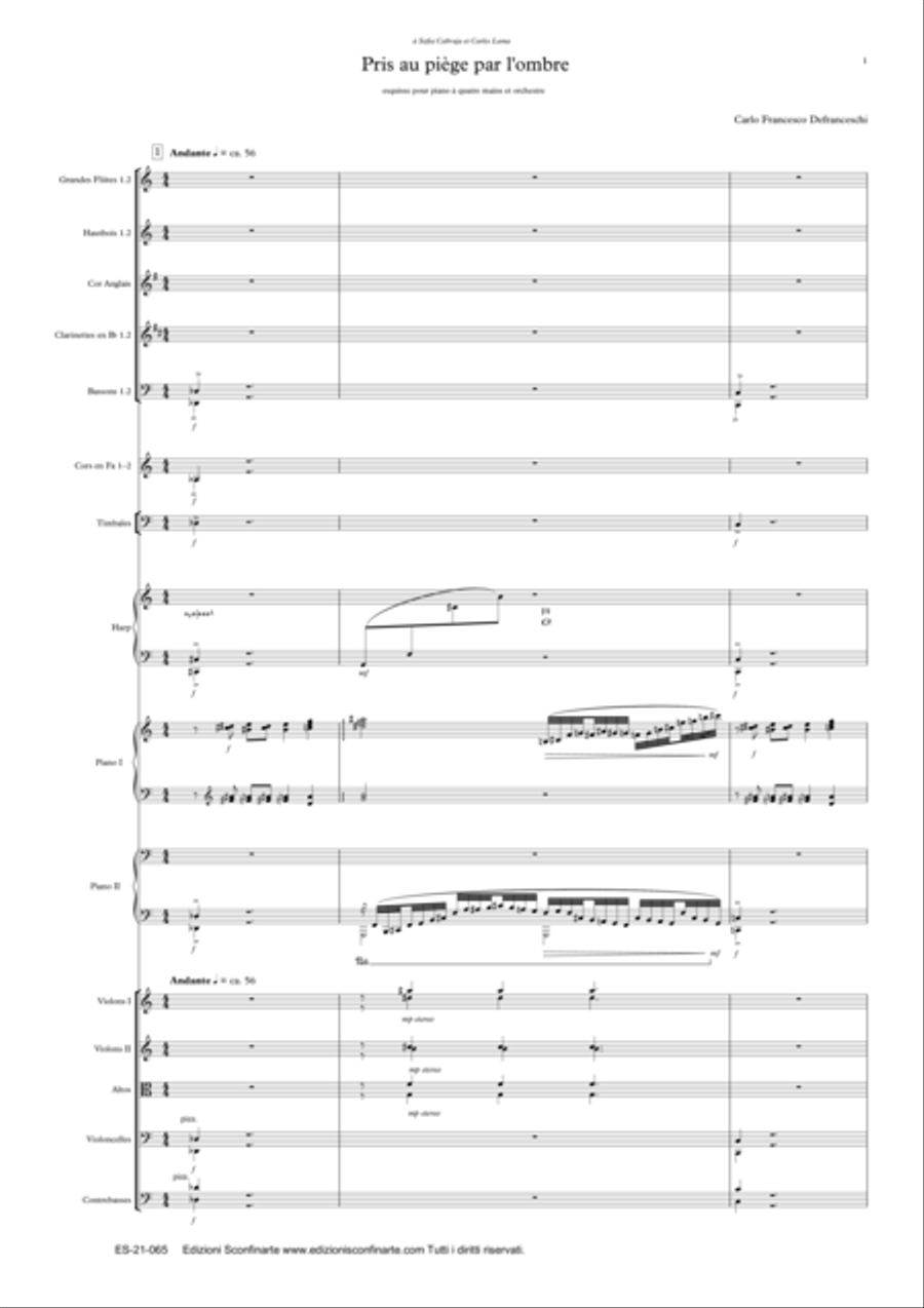 Carlo F. Defranceschi: PRIS AU PIÈGE PAR L’OMBRE (ES-21-065) - Score Only Full Orchestra scores gallery preview page 3
