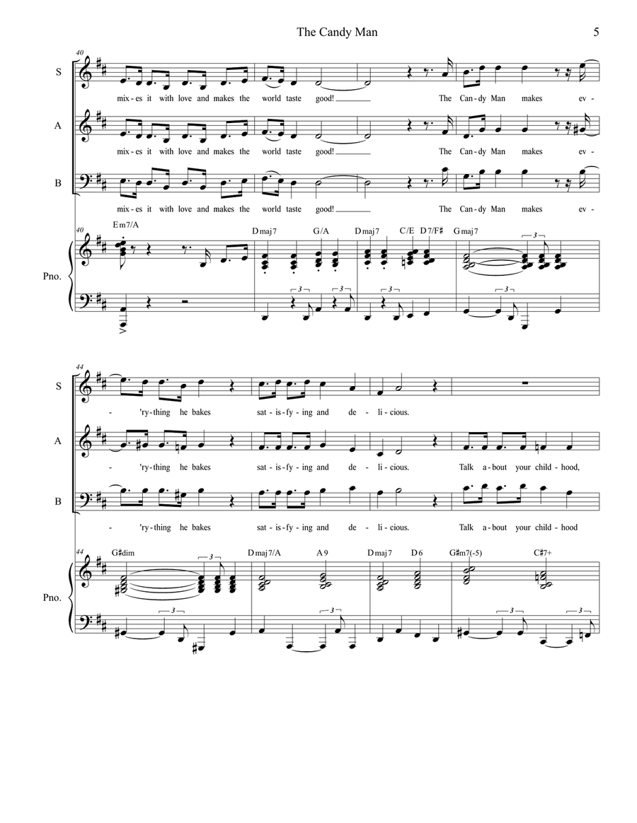 The Candy Man 3-Part scores gallery preview page 5