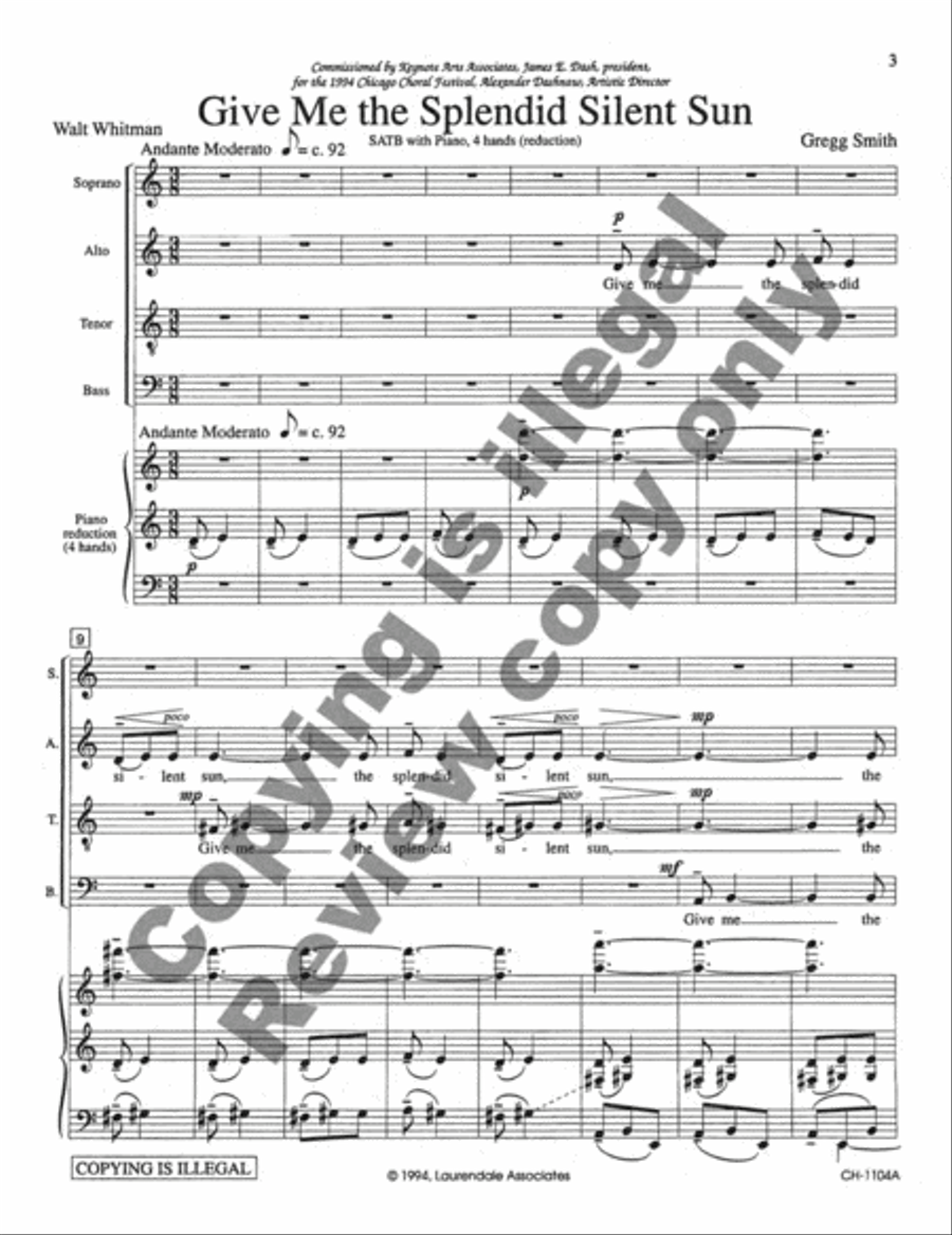 Two Whitman Songs Two Whitman Songs 4-Part scores gallery preview page 3