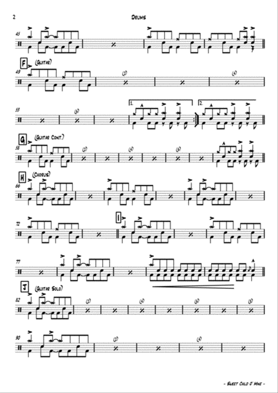Sweet Child O' Mine Jazz Ensemble scores gallery preview page 3