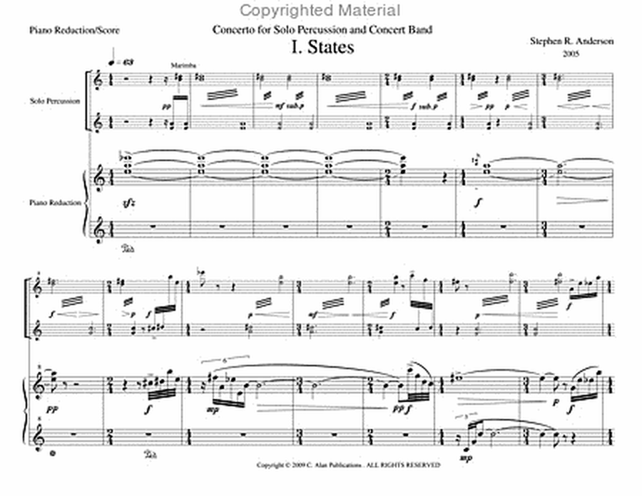Concerto for Percussion (piano reduction)