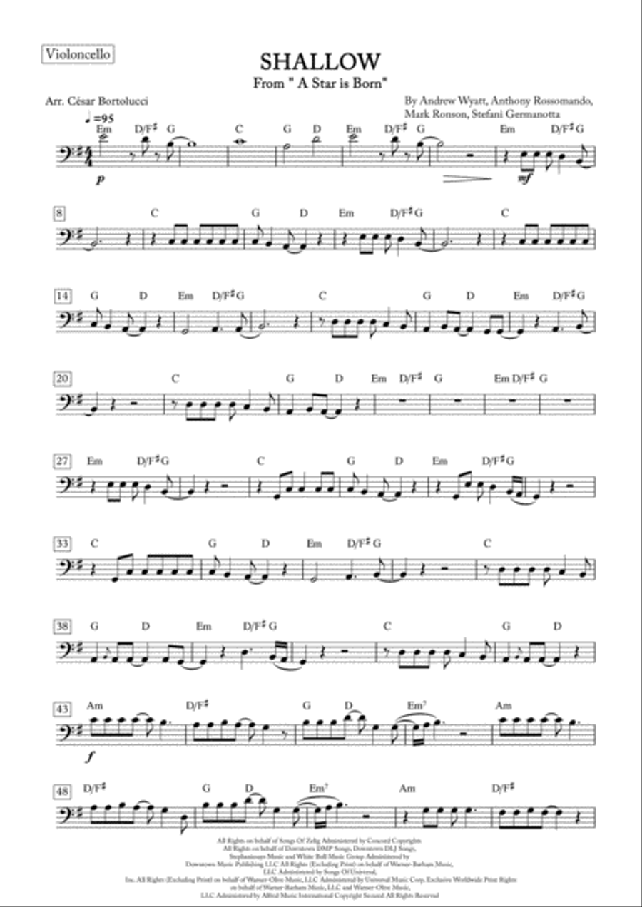 Shallow Cello Solo scores gallery preview page 1