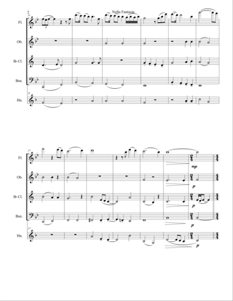 Nella Fantasia Woodwind Quintet scores gallery preview page 2