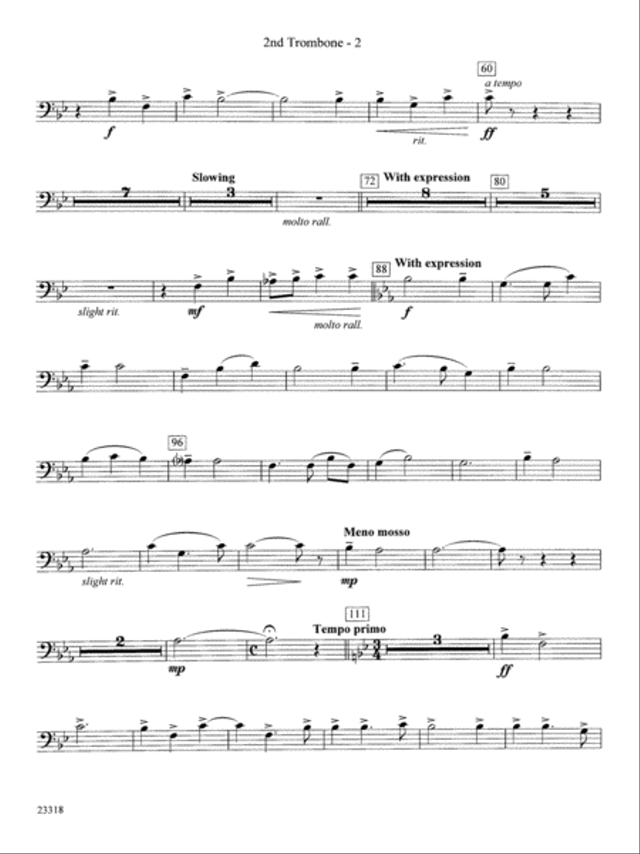 Ceremonial Fanfare: 2nd Trombone Concert Band scores gallery preview page 2