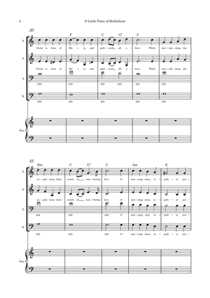 O Little Town of Bethlehem - SATB a cappella image number null