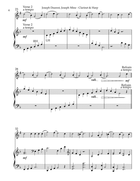 Joseph Dearest, Joseph Mine, Duet for Bb Clarinet & Harp image number null