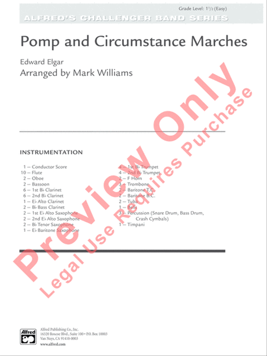 Pomp and Circumstance Marches Concert Band scores gallery preview page 2