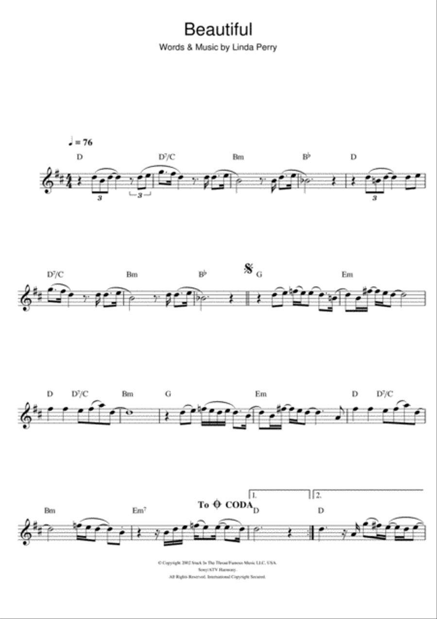 Beautiful Beautiful Flute Solo scores gallery preview page 1