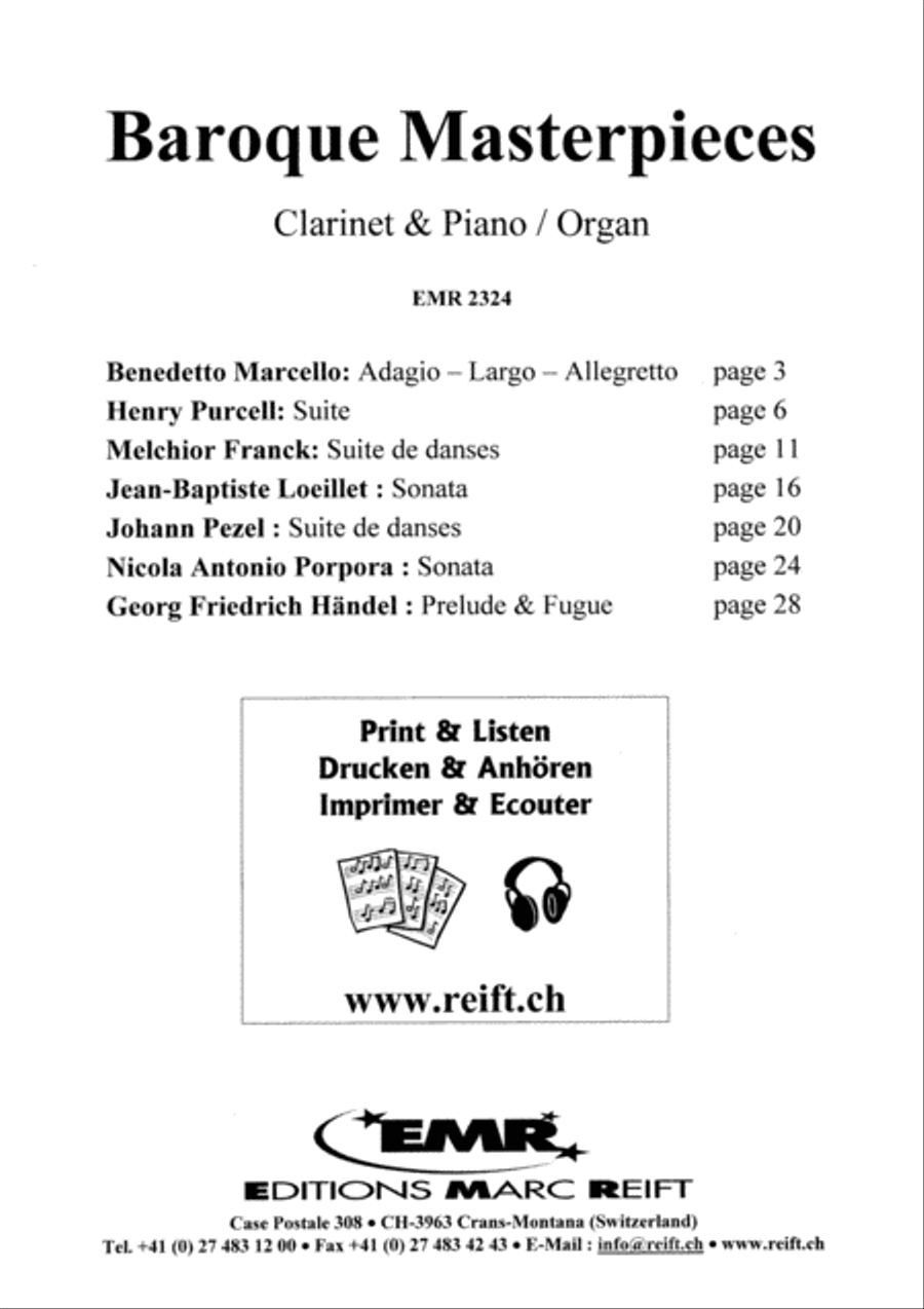 Baroque Masterpieces Baroque Masterpieces Clarinet Solo scores gallery preview page 2