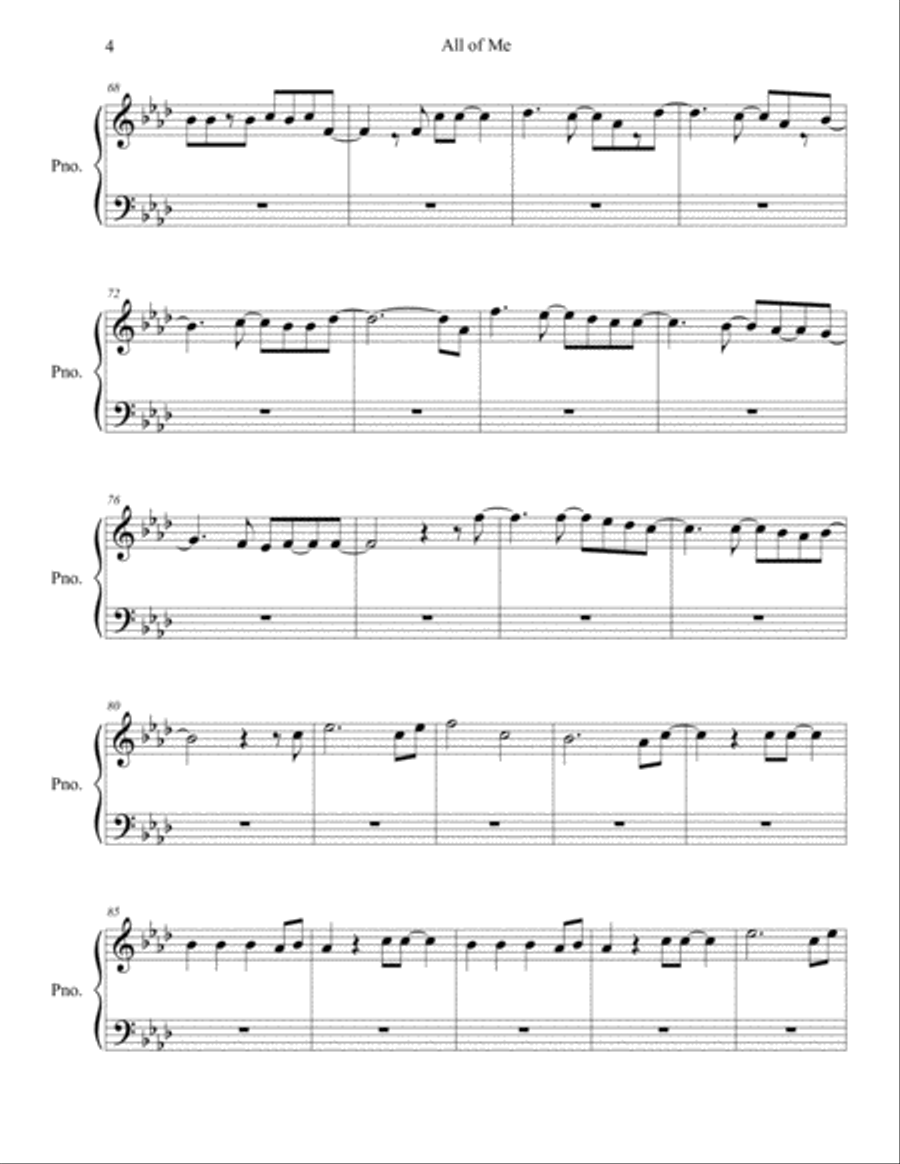 All Of Me Easy Piano scores gallery preview page 4