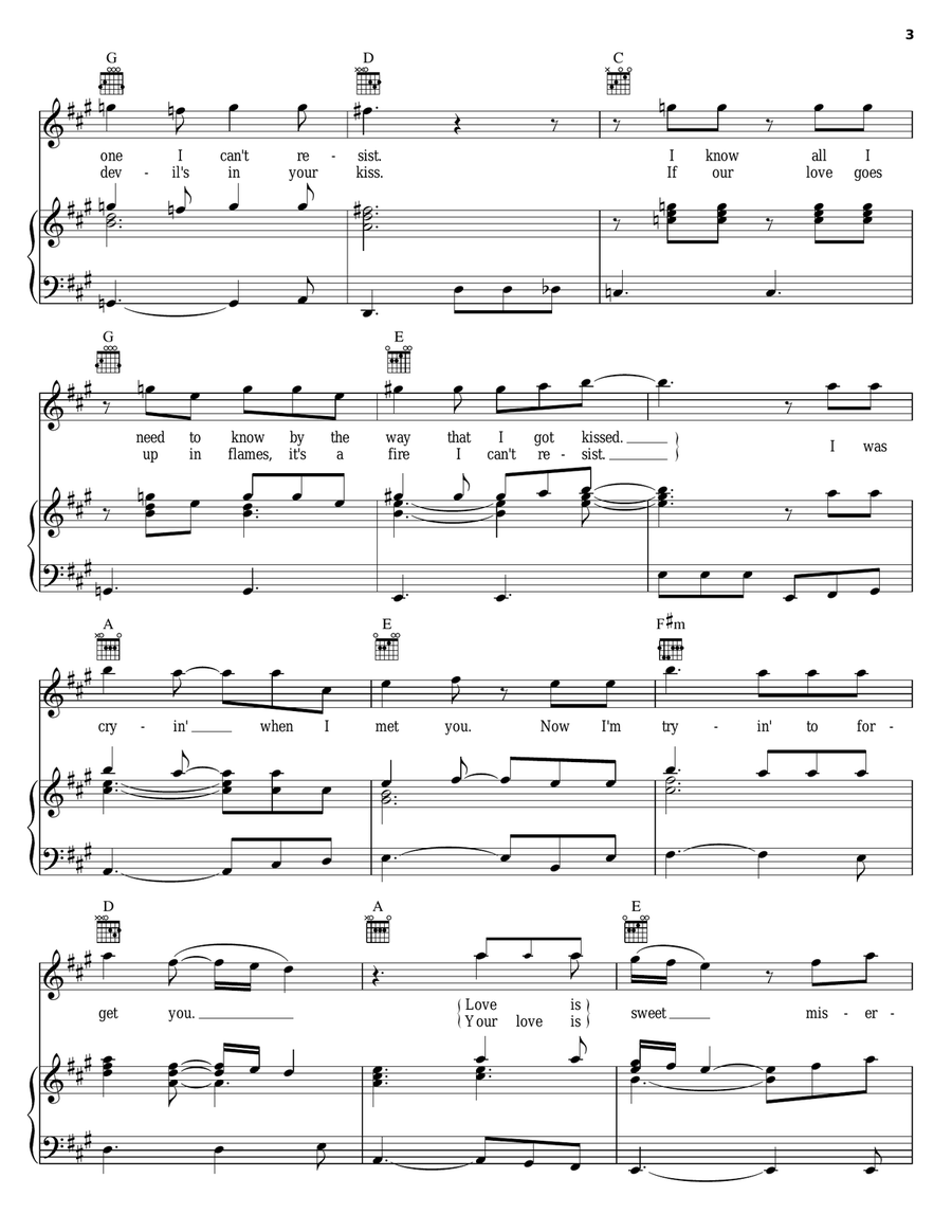 Cryin' Piano, Vocal, Guitar scores gallery preview page 3