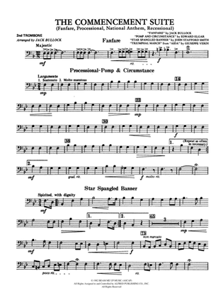 Book cover for Commencement Suite (featuring a Fanfare, Processional, The National Anthem and a Recessional): 2nd Trombone