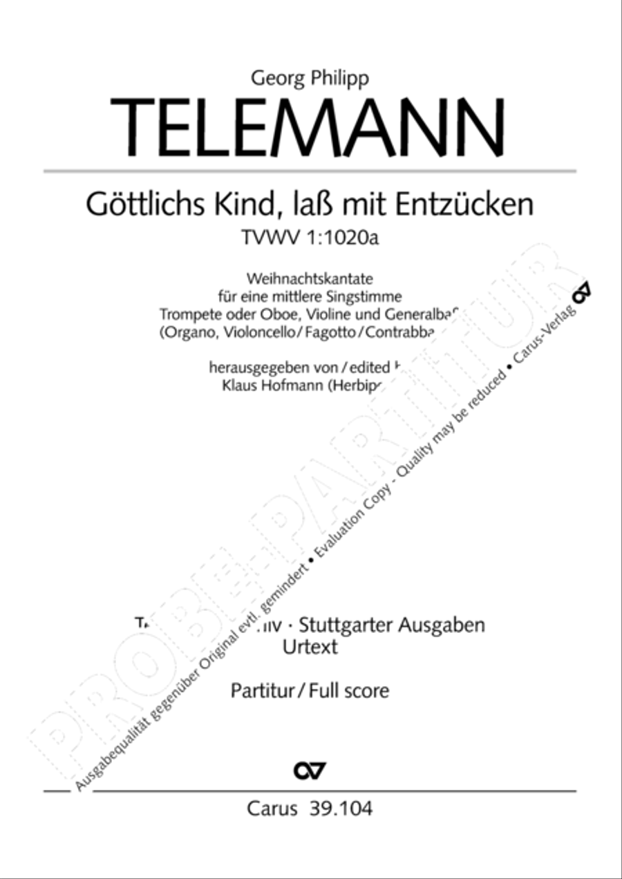 Holy child, come now with pleasure (Gottlichs Kind, lass mit Entzucken) Tenor Voice scores gallery preview page 2
