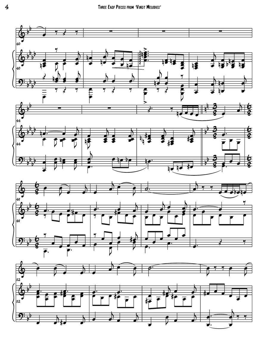 Three Easy Pieces from 'Vingt Melodies