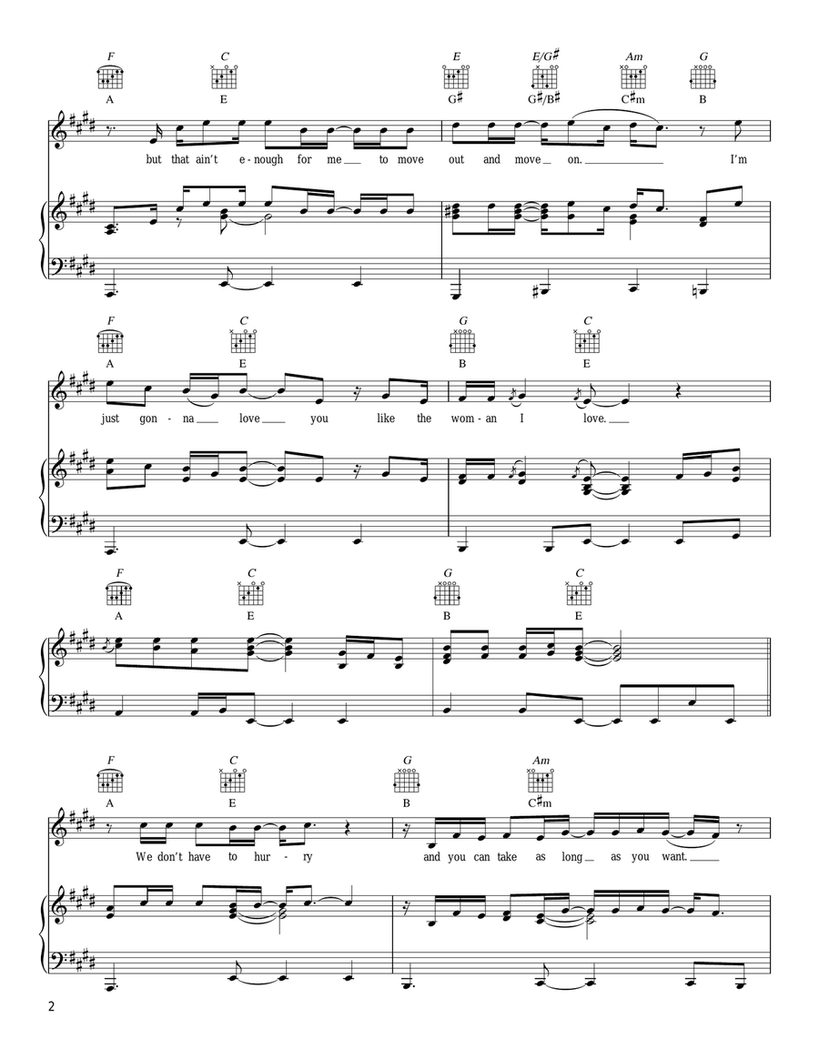The Woman I Love The Woman I Love Piano, Vocal, Guitar scores gallery preview page 2