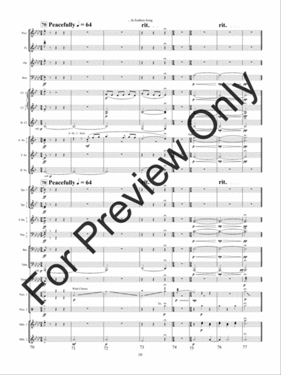 In Endless Song In Endless Song Concert Band scores gallery preview page 13