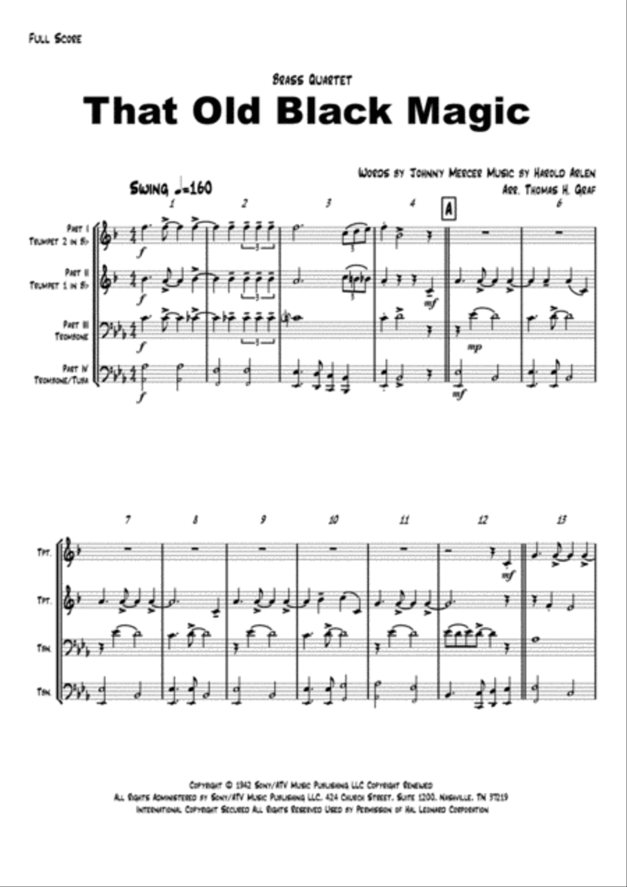 That Old Black Magic Horn scores gallery preview page 1