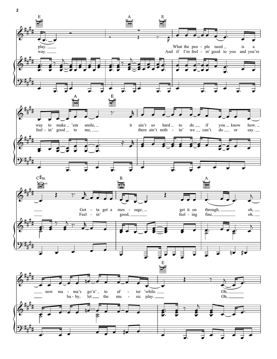 Listen To The Music Piano, Vocal, Guitar scores gallery preview page 2