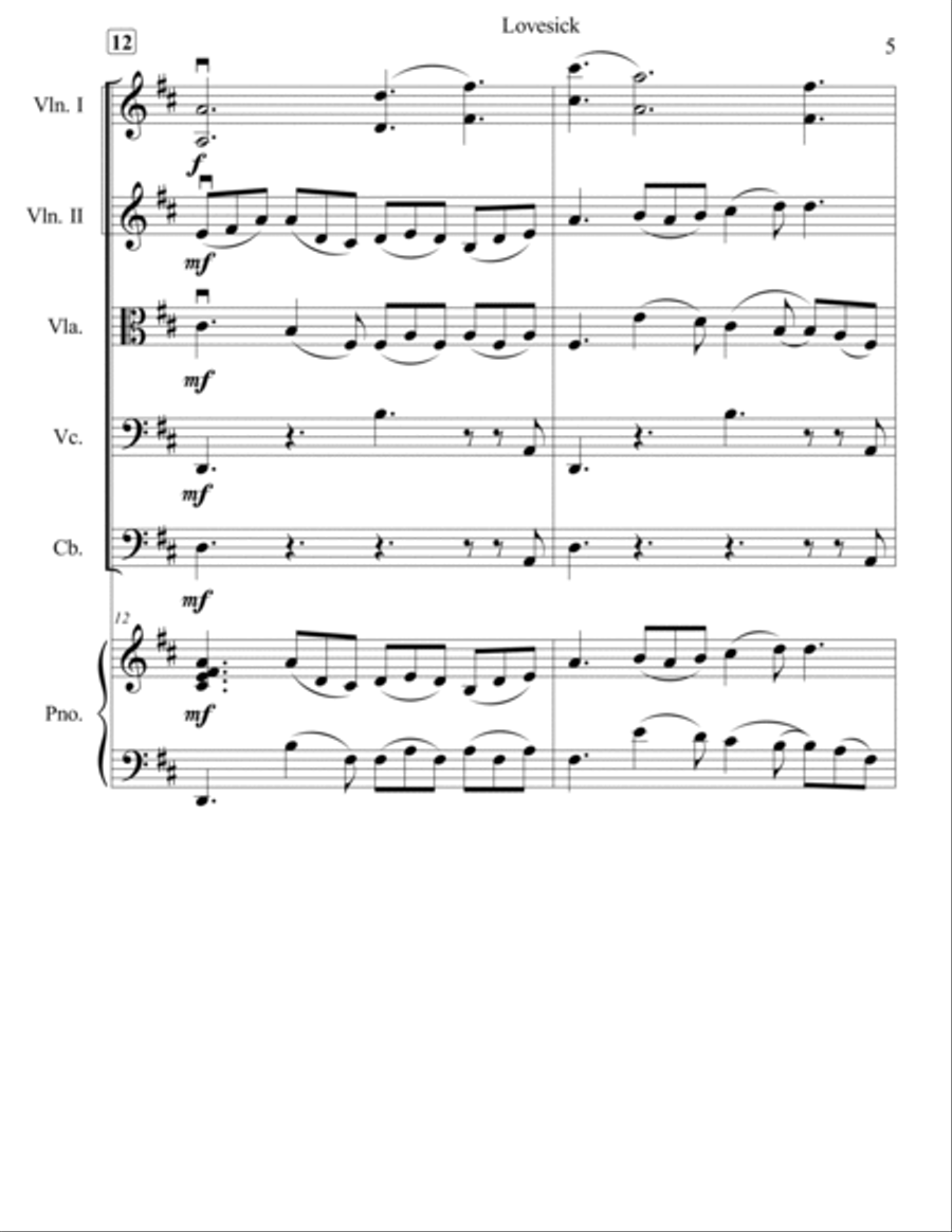 Lovesick Small Ensemble scores gallery preview page 6