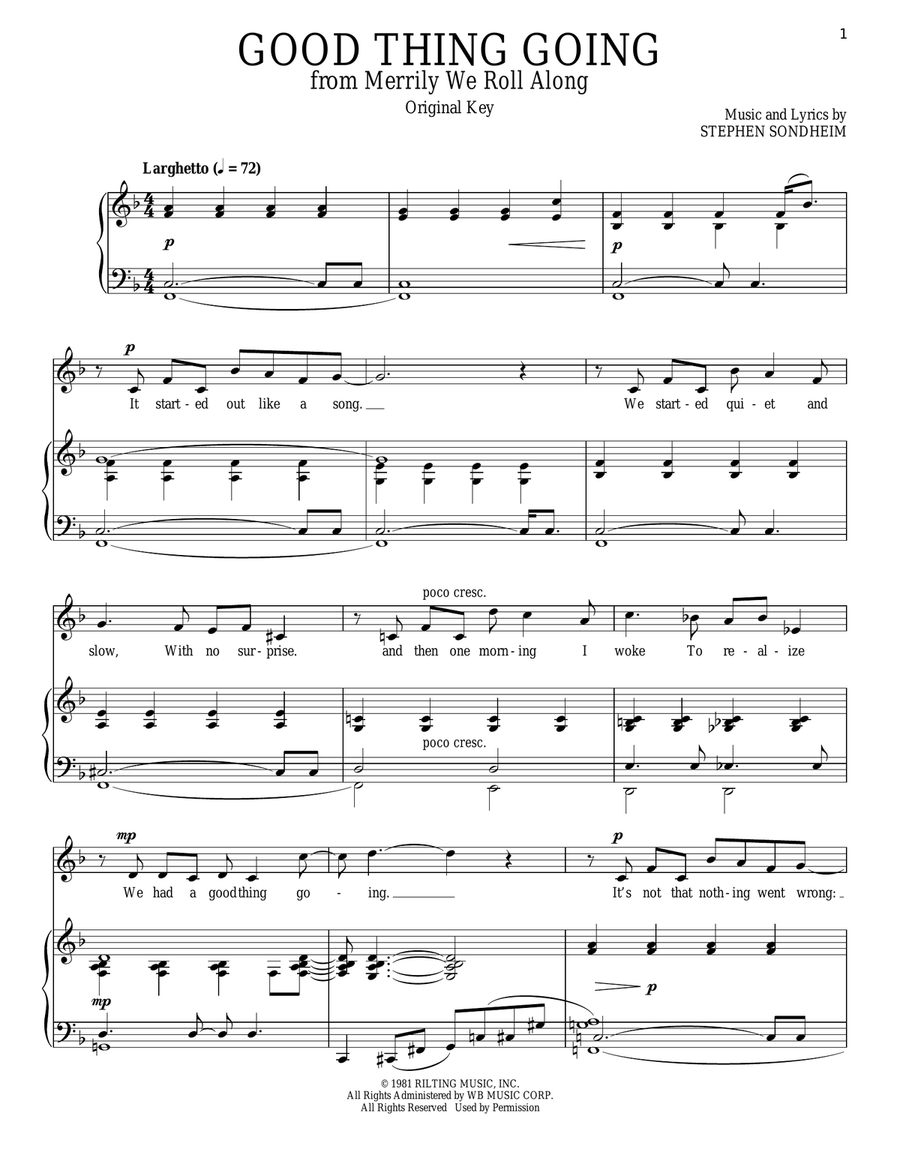 Good Thing Going Piano, Vocal scores gallery preview page 1