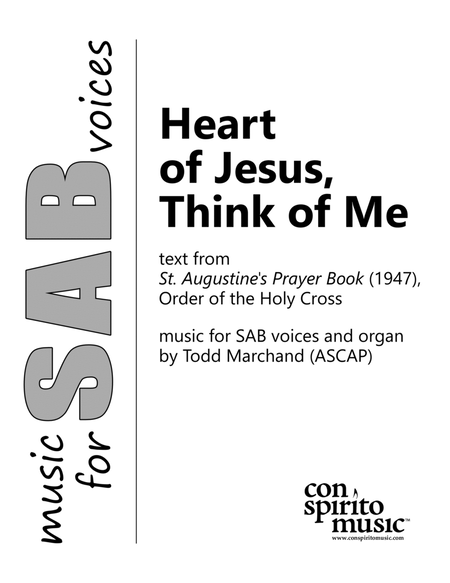 Heart of Jesus, Think of Me - SAB voices, organ image number null