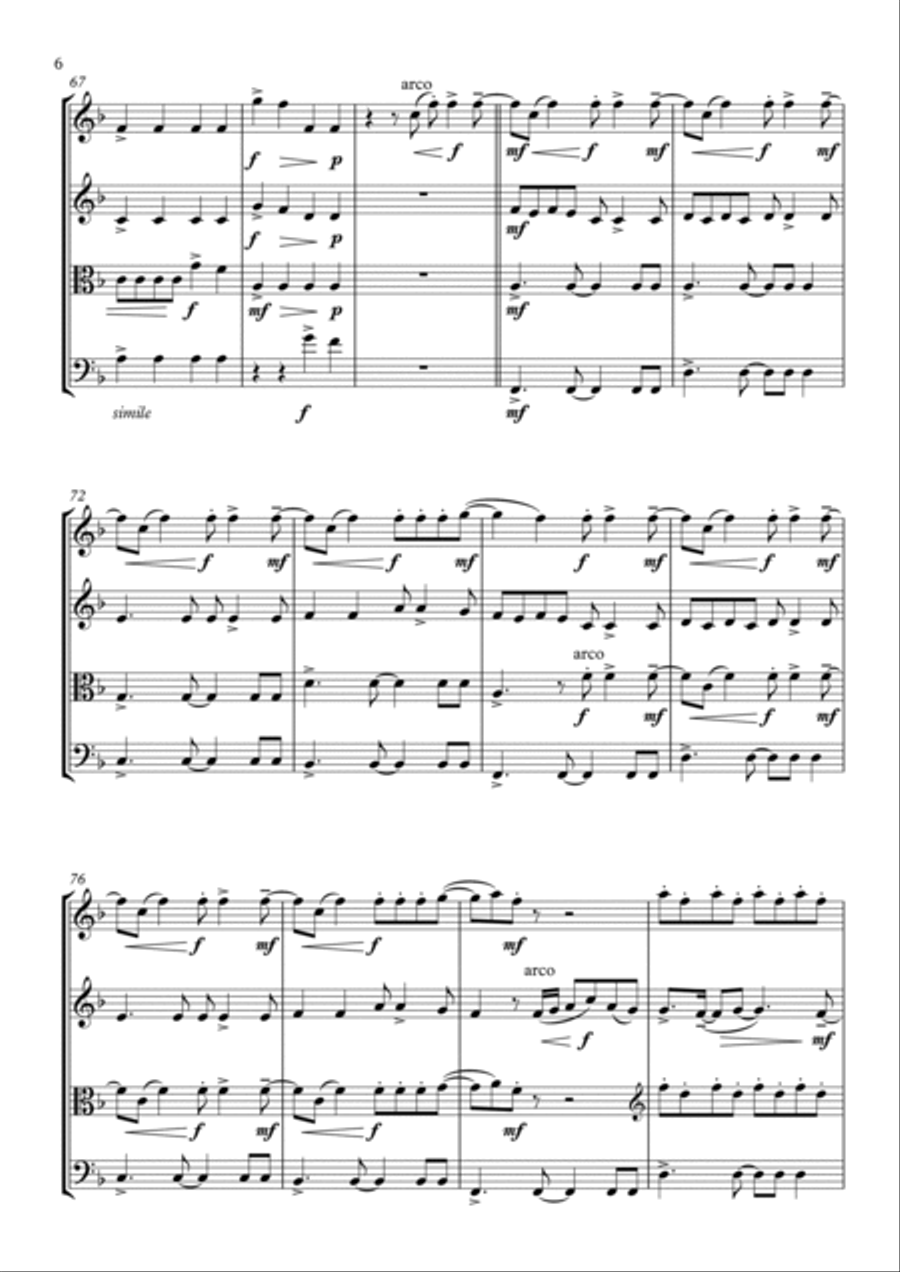 I Really Want To Stay At Your House String Quartet scores gallery preview page 6