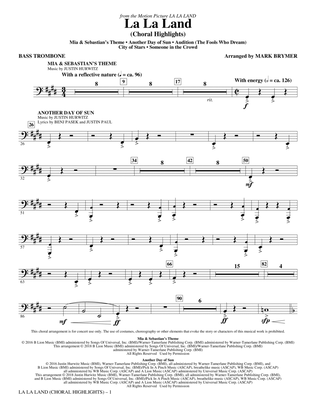 Book cover for La La Land: Choral Highlights (arr. Mark Brymer) - Bass Trombone