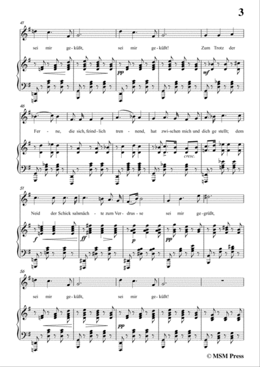 Schubert-Sei mir gegrüsst!,Op.20 No.1,in G Major,for Voice&Piano Voice scores gallery preview page 5