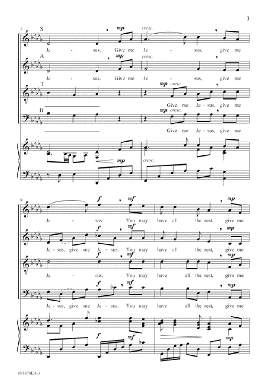 Give Me Jesus 4-Part scores gallery preview page 4