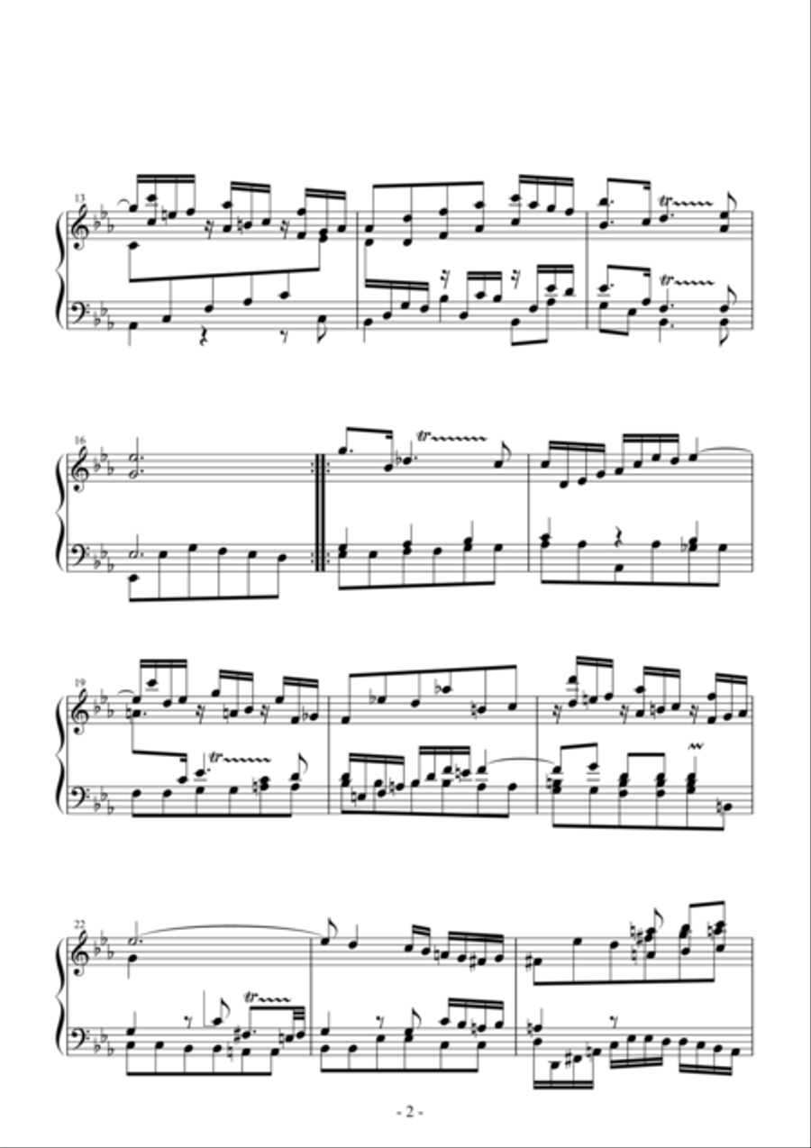 Largo from Trio Sonata in c minor ~ Musical offering BWV1079 Piano Solo scores gallery preview page 3