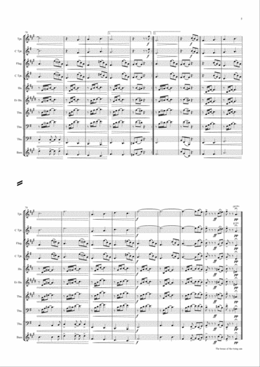 The house of the rising sun - Folk Song - Brass Ensemble Brass Ensemble scores gallery preview page 5