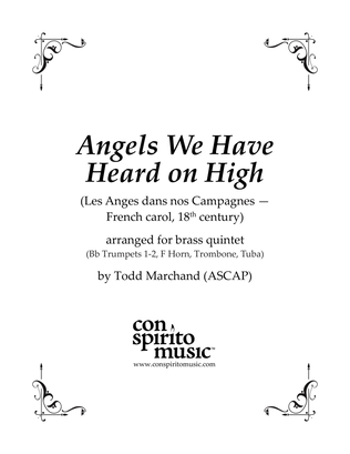 Book cover for Angels We Have Heard on High - brass quintet