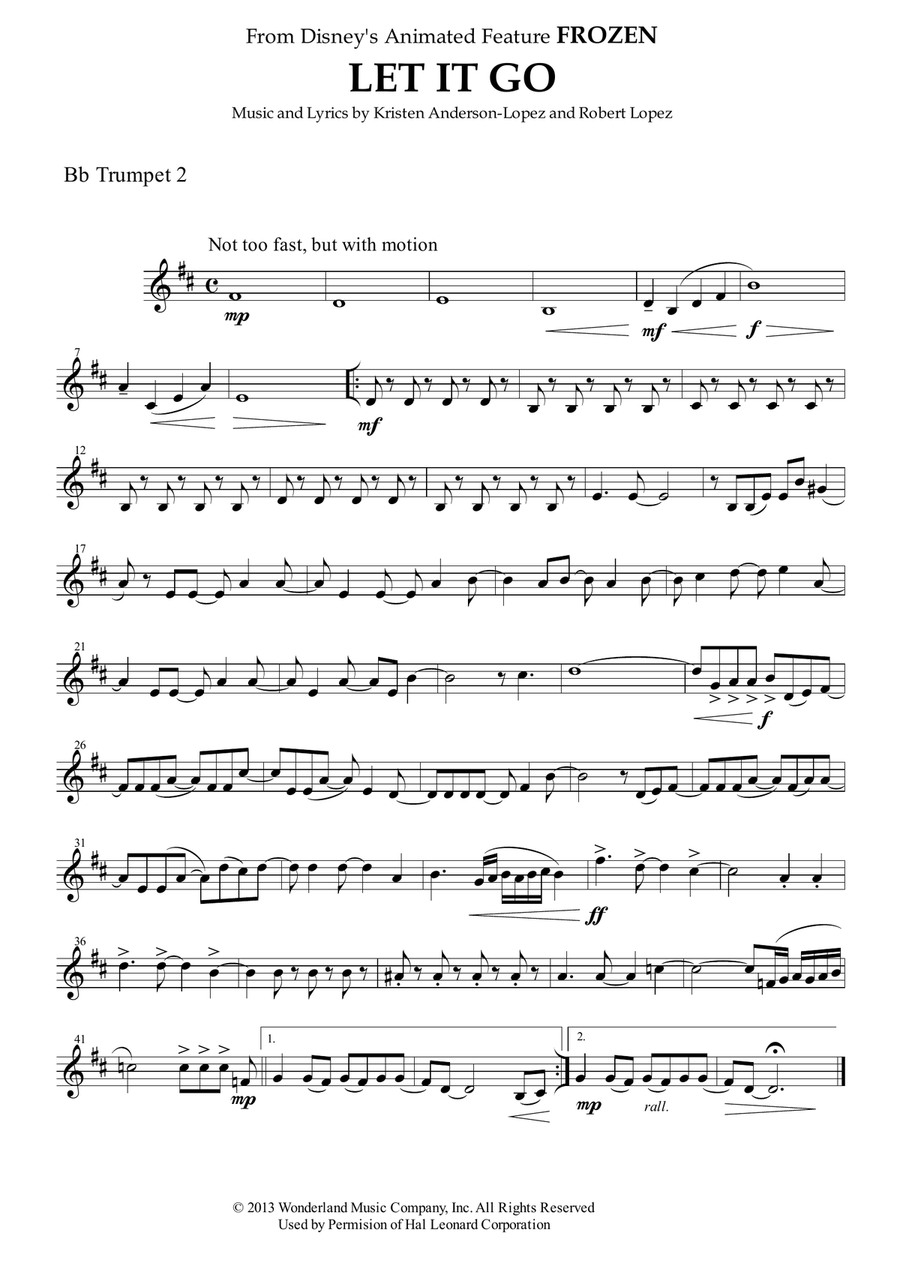Let It Go (from Frozen) Brass Ensemble scores gallery preview page 2