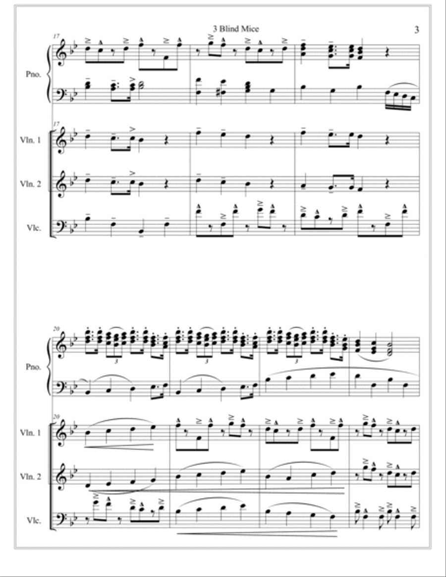 Three Blind Mice + 1 Piano Trio scores gallery preview page 3