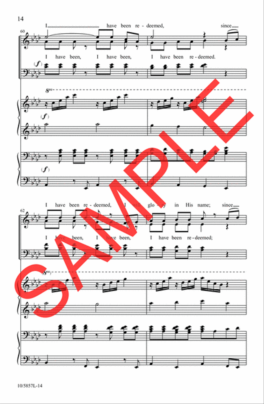 Since I Have Been Redeemed 4-Part scores gallery preview page 11