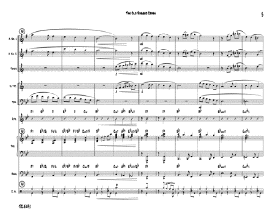 THE OLD RUGGED CROSS (On a Hill Far Away) - Jazz Ensemble (AAT Saxes, Trumpet, Trombone & Rhythm) Jazz Ensemble scores gallery preview page 5