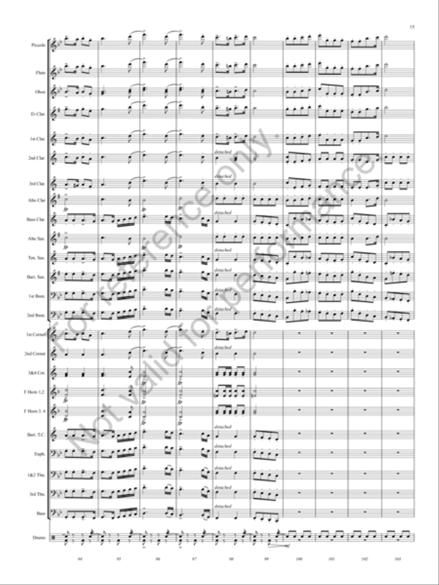 Marching Through Georgia Concert Band scores gallery preview page 12