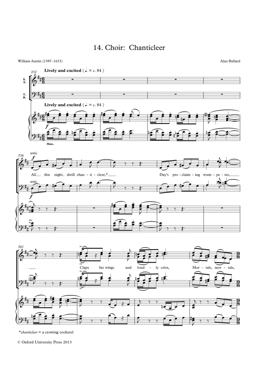 Chanticleer by Alan Bullard 4-Part - Digital Sheet Music