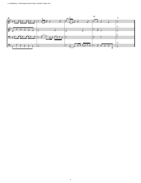 Prelude 17 from Well-Tempered Clavier, Book 1 (Brass Quartet) image number null