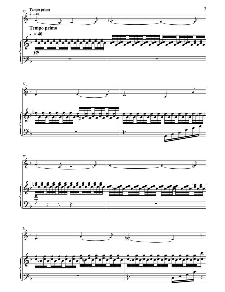 J. Strauss : Romance for Cello and Harp Duet , Op.243 , Arranged by Amir Awad String Duet scores gallery preview page 3