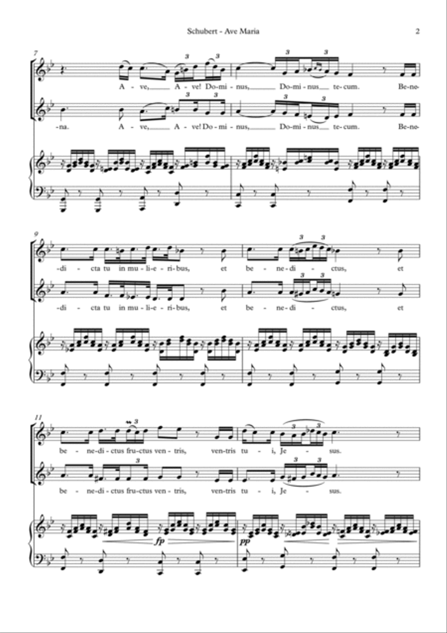 Ave Maria (Schubert) (Vocal duet) Piano scores gallery preview page 3