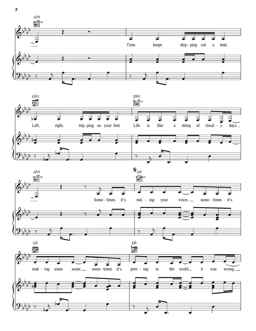 Breakthrough Piano, Vocal, Guitar scores gallery preview page 2